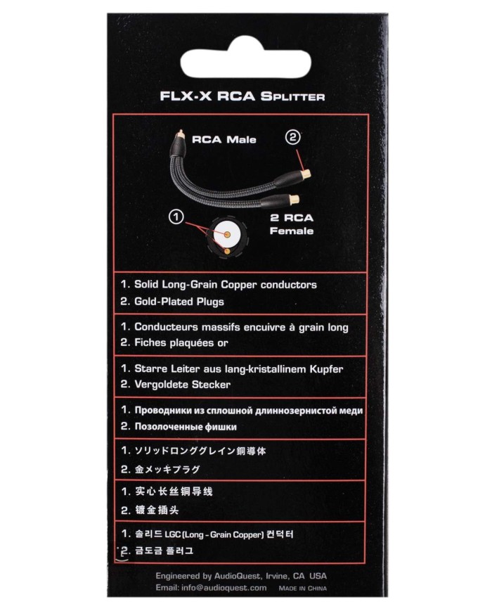 Cavo splitter segnale da mono a stereo  Audioquest FLX-X RCA (M-22F)