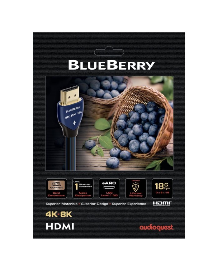 Cavo HDMI 2.0 18 Gbps fino a 8K  Audioquest HDMI Blueberry 18
