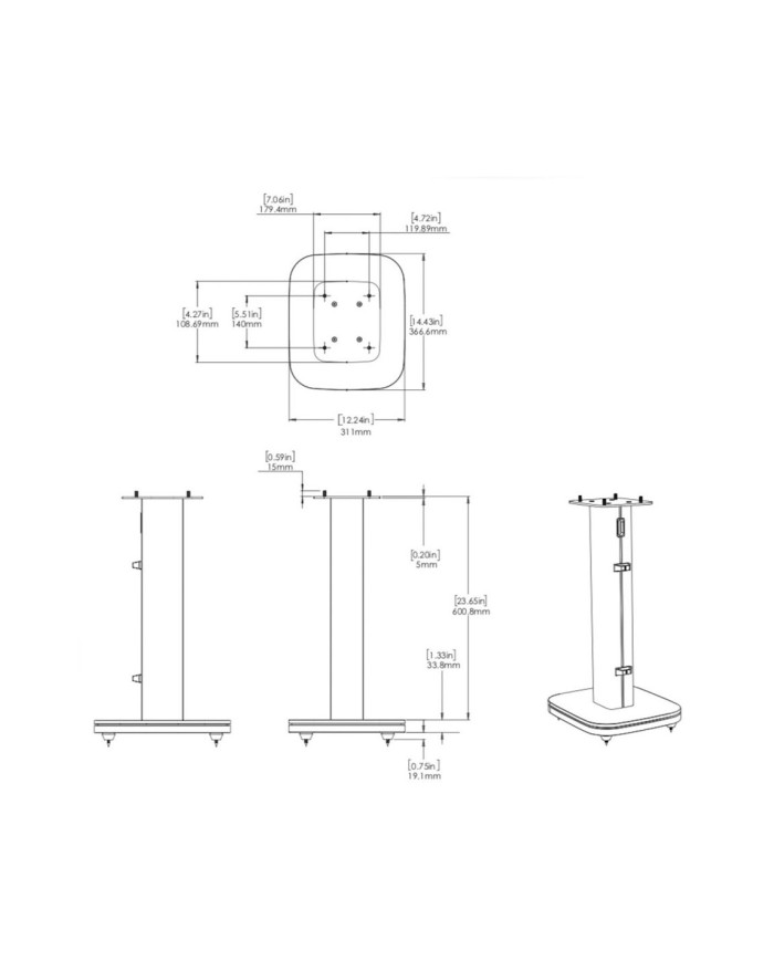 Stand dedicato al diffusore JBL HDI-1600  65cm  Alluminio  JBL HDI-FS