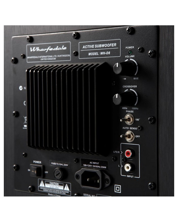Subwoofer attivo  bass reflex  woofer 20 cm  Wharfedale WH-D8  Bianco