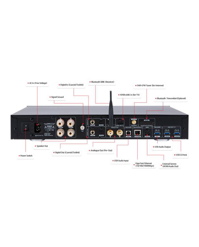 Network Player con Amplificatore 80 W  Cocktail Audio N25AMP  Silver