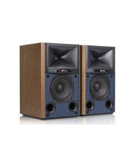 Coppia diffusori stand attivi 2 vie  JBL 4305P  Noce con griglia blue