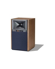 Coppia diffusori stand attivi 2 vie  JBL 4305P  Noce con griglia blue
