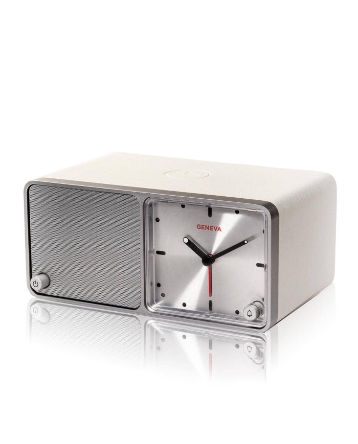 Altoparlante Bluetooth  sveglia  stazione ricarica  Geneva Time  Bianco