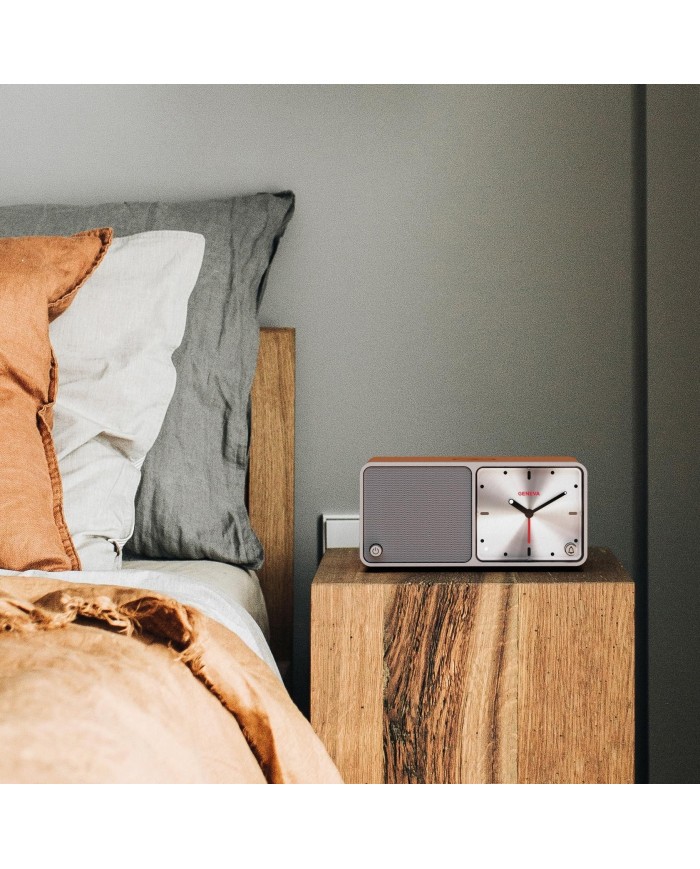 Altoparlante Bluetooth  sveglia  stazione ricarica  Geneva Time  Cognac
