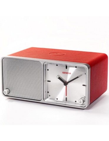 Geneva TIME  Altoparlante Bluetooth  Sveglia  Stazione di ricarica  Rosso