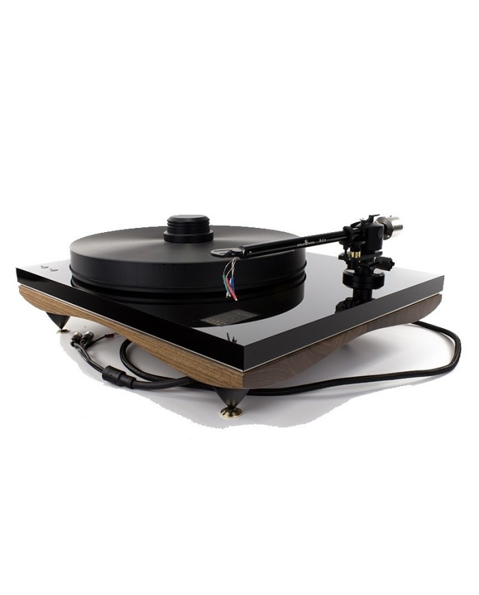 Giradischi con trazione a cinghia  Gold Note Giglio. Mobile in Noce