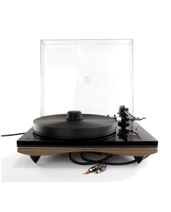 Giradischi con trazione a cinghia  Gold Note Giglio. Mobile in Noce