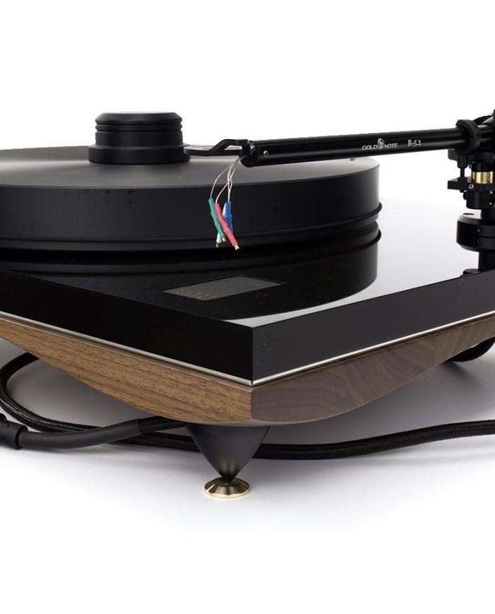 Giradischi con trazione a cinghia  Gold Note Giglio. Mobile in Noce