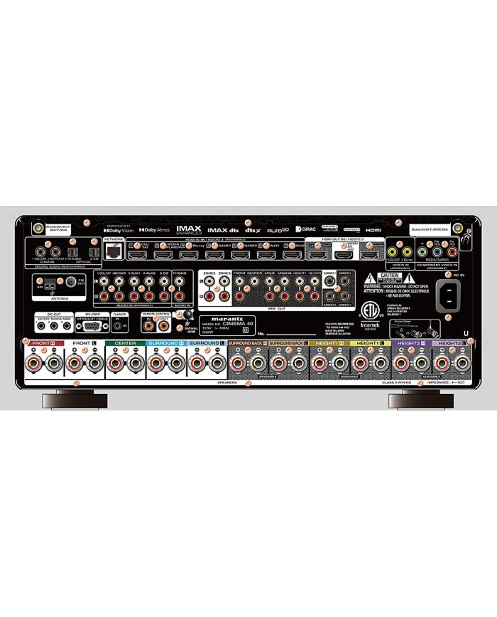 Amplificatore AV Premium 9.4 canali 125 Watt  Marantz Cinema 40  Silver