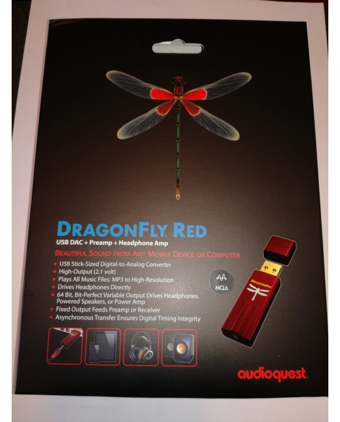 AUDIOQUEST DRAGONFLY BLACK DAC USB USCITA CUFFIA DI QUALITA' SIGILLATA GARANZIA UFFICIALE