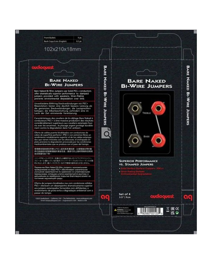 Set da 4 BiWire Jumpers  Ponticelli Audioquest Bare Naked BiWire