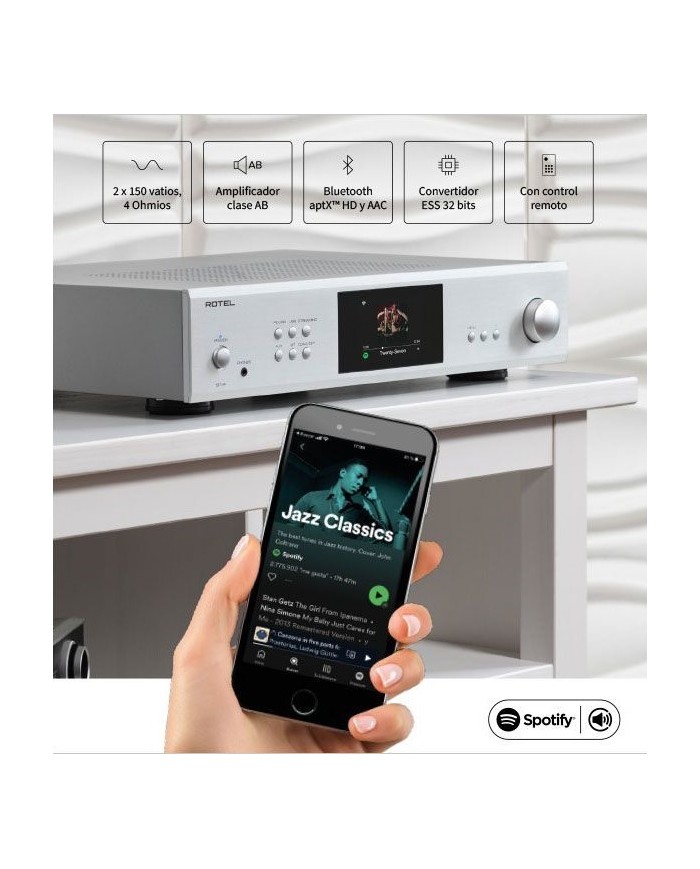 Streamer di rete con amplificatore integrato  Rotel  S14  Silver