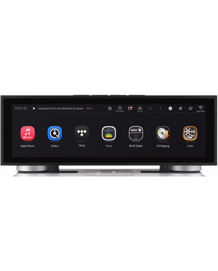 Streamer  Lettore rete  Amplificatore  DAC all-in-one  Rose RS520  Nero