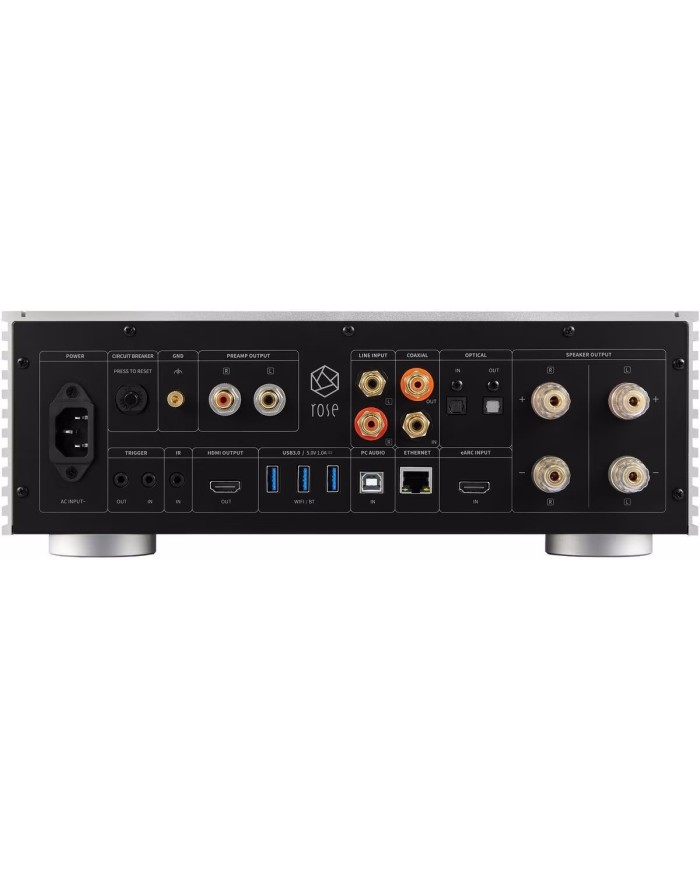 Streamer  Lettore rete  Amplificatore  DAC all-in-one  Rose RS520  Nero