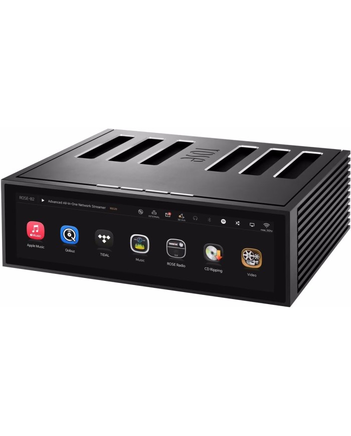Streamer  Lettore rete  Amplificatore  DAC all-in-one  Rose RS520  Nero