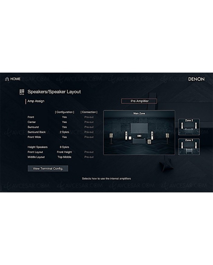 Amplificatore audio video 9.4 canali 8K  Denon AVC-X4800H  Nero