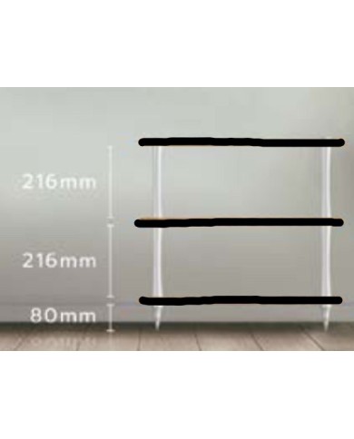 Mobile porta elettroniche 3 ripiani Quadraspire Q4 EVO SQUARED Nero