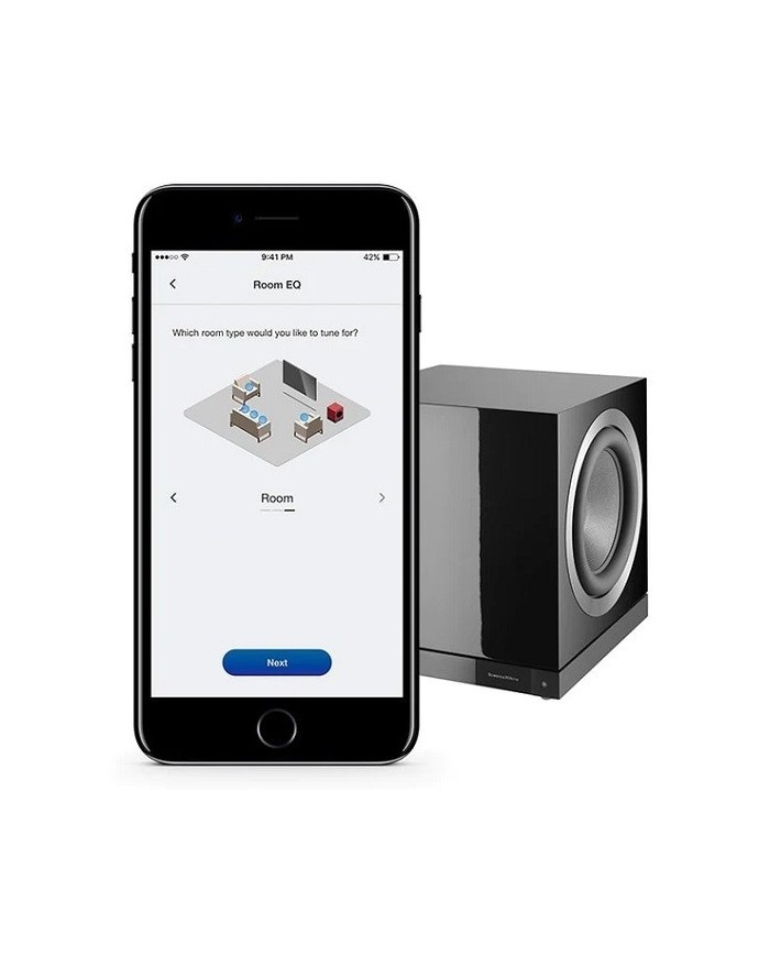 Subwoofer attivo in classe D Hypex 2000 W  B&W DB2D  Nero Laccato