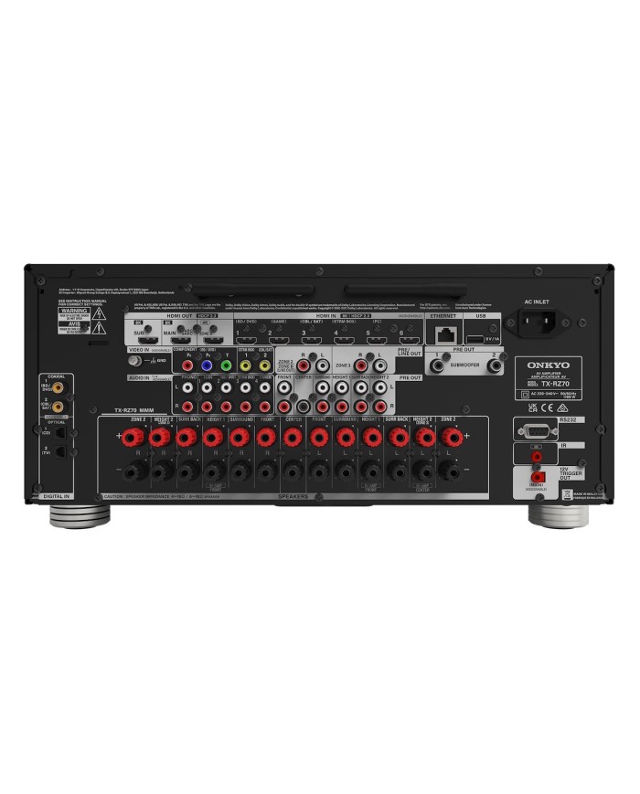 Sintoamplificatore AV 11.2 ch 140W  4K THX  IMAX Onkyo TX-RZ70  Nero