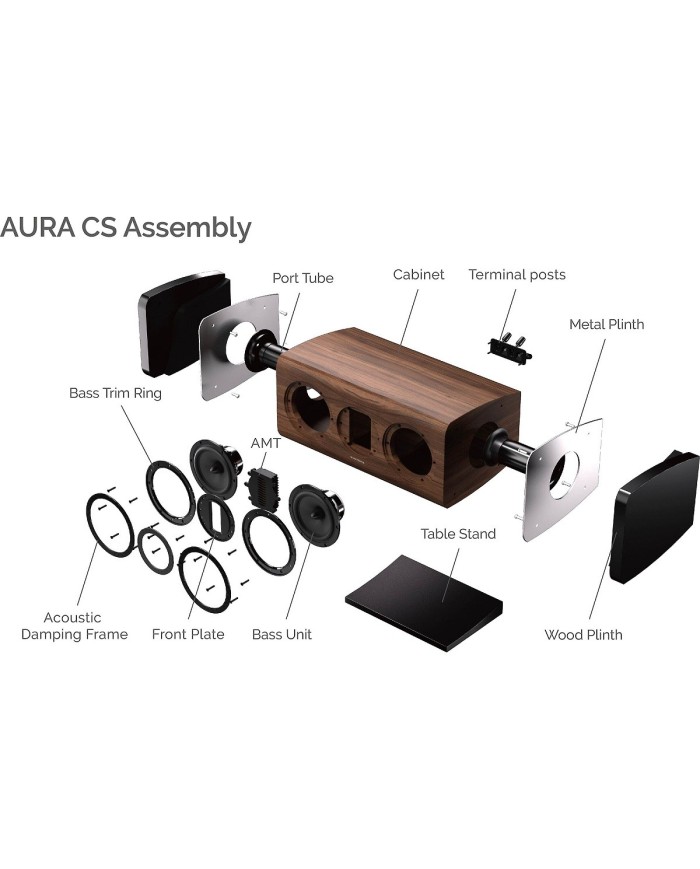 Diffusore canale centrale 2 vie bass reflex  Wharfedale Aura CS  Nero