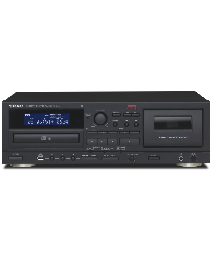 Lettore CD e registratore a cassette con USB  Teac AD-850-SE  Nero