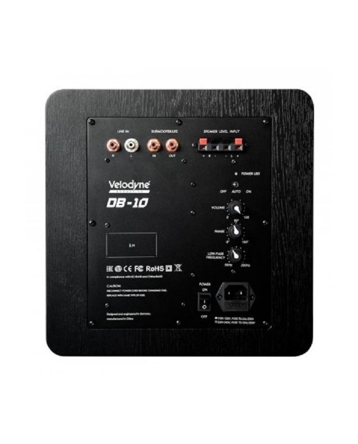 Subwoofer attivo a cassa chiusa  Velodyne DEEP BLUE DB-10  Vinile Nero