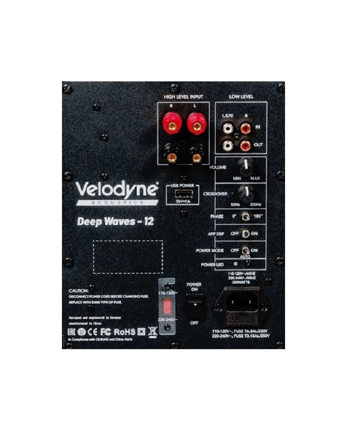 Subwoofer attivo pi� radiatori passivi  Velodyne DEEP WAVES DW-12  Nero