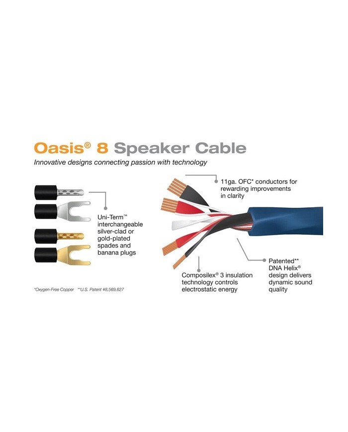 Cavo per diffusori terminato banana o forcella  Wireworld OASIS 8