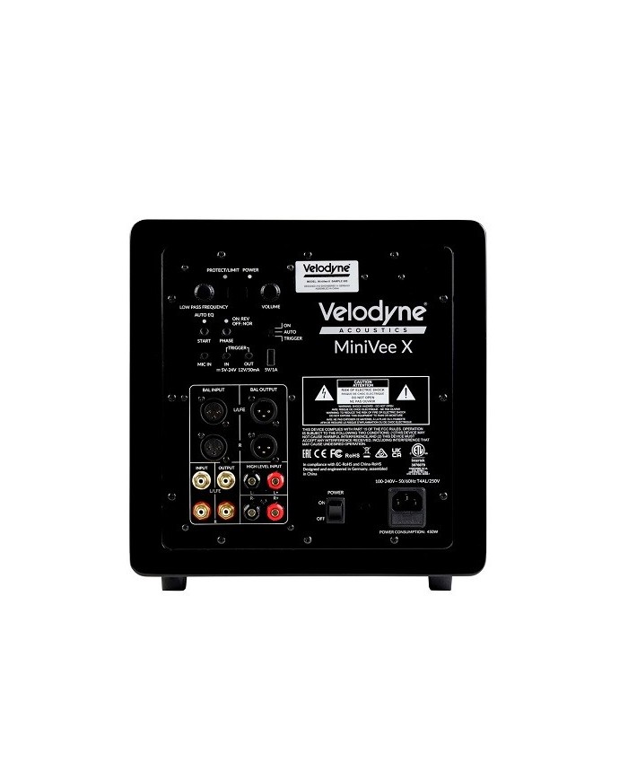 Subwoofer con woofer attivo e passivo da 20 cm Velodyne MiniVee X