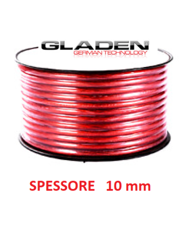 GLADEN C_PL 10mm RED CAVO ALIMENTAZIONE IN RAME PURO PREZZO A ML