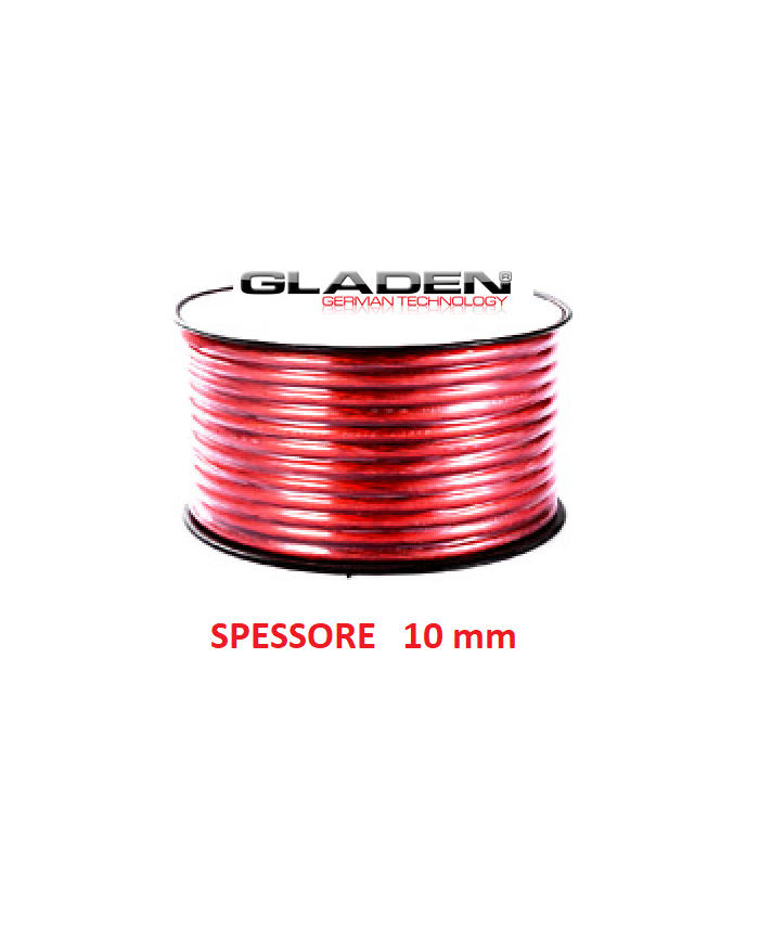 GLADEN C_PL 10mm RED CAVO ALIMENTAZIONE IN RAME PURO PREZZO A ML