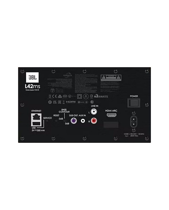 Sistema hi-fi integrato con DAC WIFI streamer JBL L42ms Legno Noce Nero