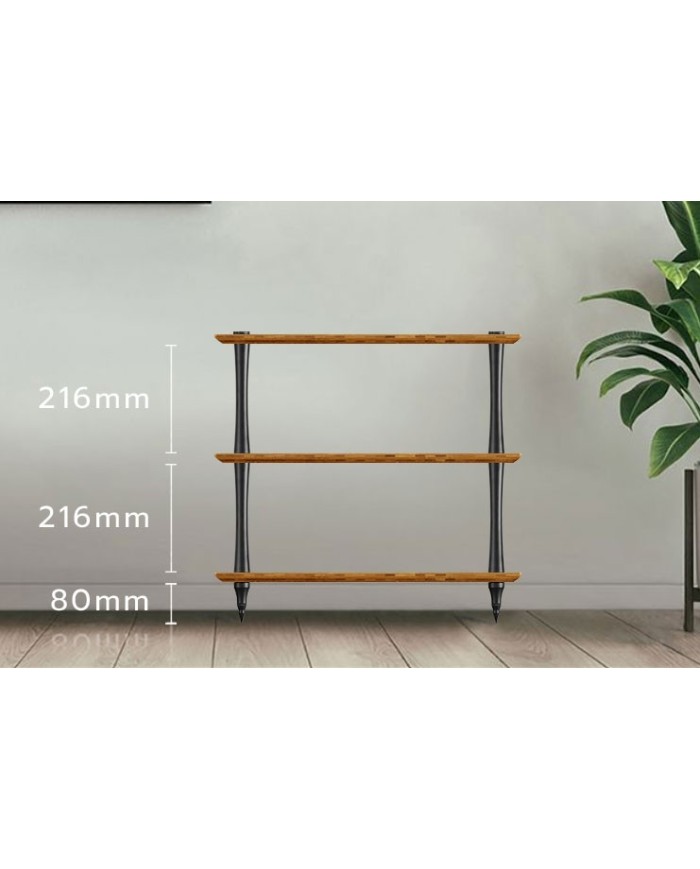 Mobile porta elettroniche 3 ripiani Quadraspire Q4 EVO SQUARED Bamboo