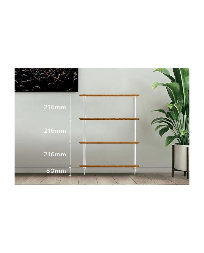 Mobile porta elettroniche 4 ripiani Quadraspire Q4 EVO SQUARED Bamboo