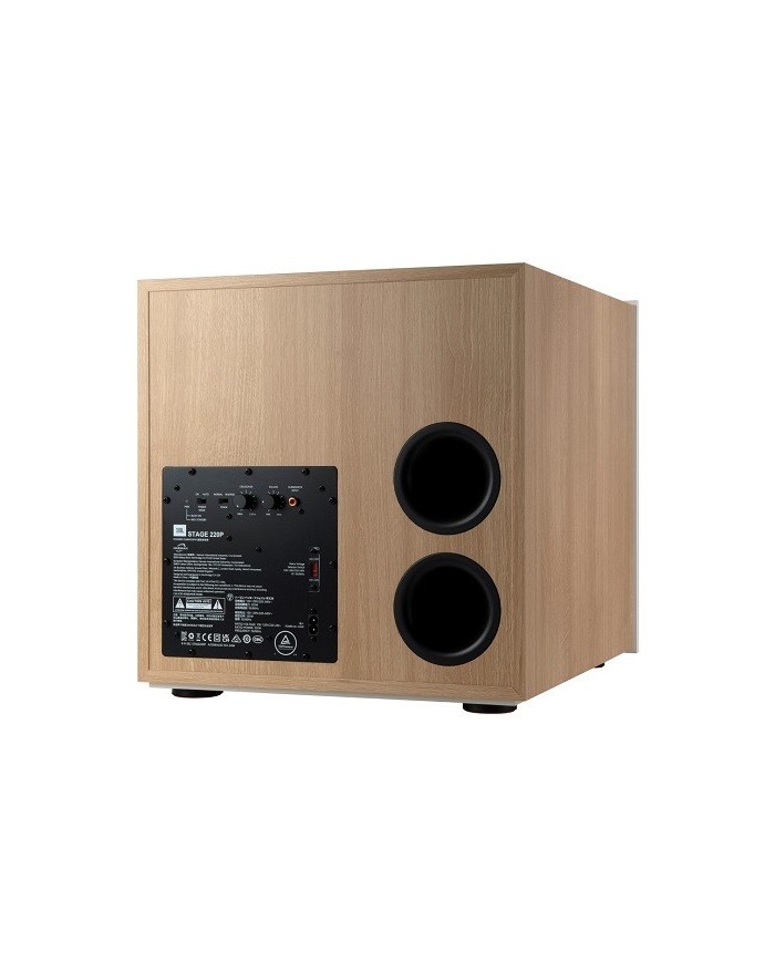 Subwoofer attivo a fuoco frontale da 10 pollici JBL 220P Oak White