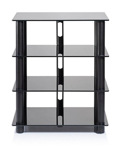 Mobile HiFi e HT in acciaio nero satin e vetro nero Norstone Epur 4