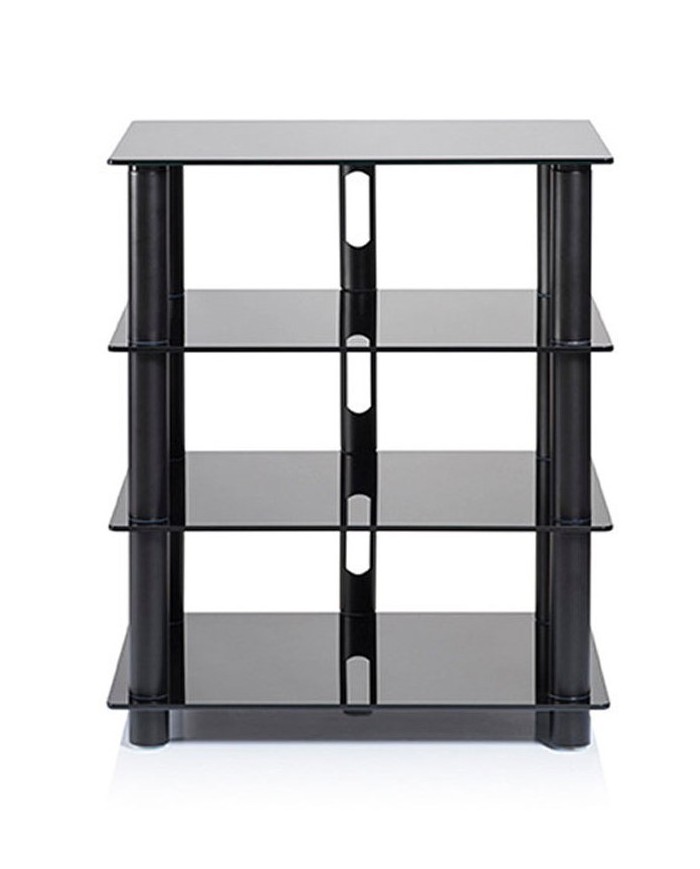 Mobile HiFi e HT in acciaio nero satin e vetro nero Norstone Epur 4