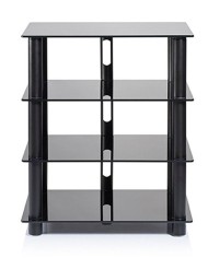 Mobile HiFi e HT in acciaio nero satin e vetro nero Norstone Epur 4