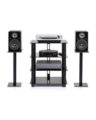 Mobile HiFi e HT in acciaio nero satin e vetro nero Norstone Epur 4