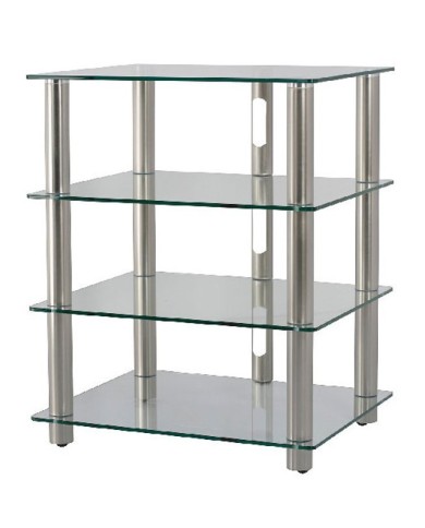 Mobile HiFi e HT in acciaio spazzolato e vetro acidato Norstone Epur 4