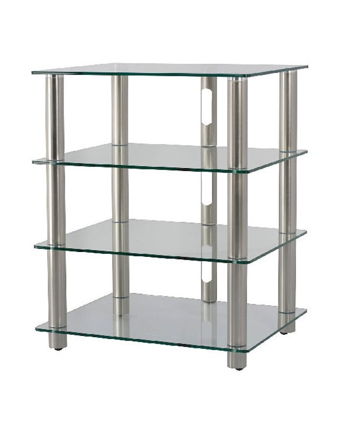 Mobile HiFi e HT in acciaio spazzolato e vetro acidato Norstone Epur 4