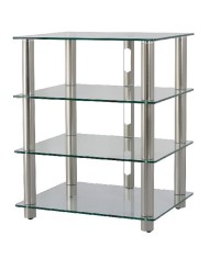 Mobile HiFi e HT in acciaio spazzolato e vetro acidato Norstone Epur 4