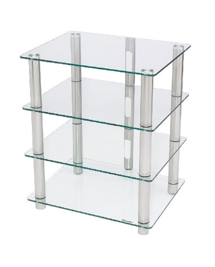 Mobile HiFi e HT in acciaio spazzolato e vetro acidato Norstone Epur 4