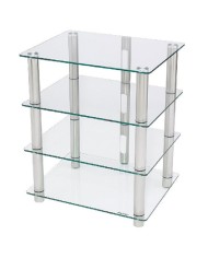 Mobile HiFi e HT in acciaio spazzolato e vetro acidato Norstone Epur 4