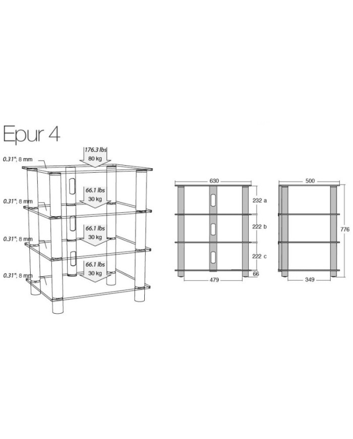 Mobile HiFi e HT in acciaio nero satin e vetro nero Norstone Epur 4