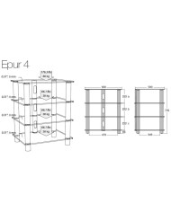 Mobile HiFi e HT in acciaio nero satin e vetro nero Norstone Epur 4