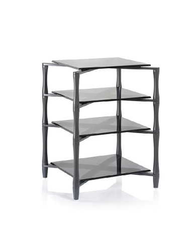 Rrack HiFi 4 livelli in acciaio e vetro grigio fumè Norstone Slender