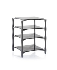 Rrack HiFi 4 livelli in acciaio e vetro grigio fumè Norstone Slender