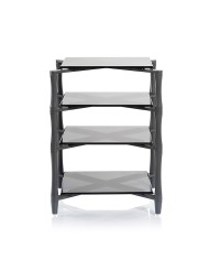 Rrack HiFi 4 livelli in acciaio e vetro grigio fumè Norstone Slender